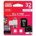 Karta pamięci MicroSDHC GOODRAM 32GB All in one - microCARD class 10 UHS I + adapter + OTG card reader USB/microUSB 2.0