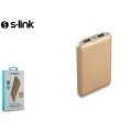 S-link IP-S500 5000mAh 2xUSB 1A/2.1A Złoty Skórzany